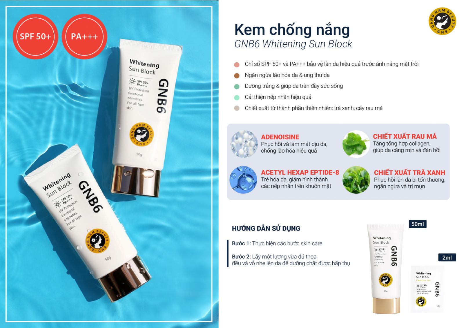 Kem Ch Ng N Ng Gnb Whitening Sun Block